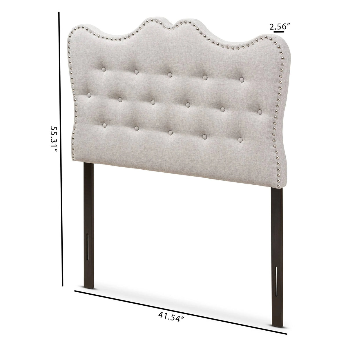 Greyish Beige Fabric Twin Headboard F621