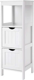 White Bathroom Floor Storage Cabinet with 2 Drawers R6190