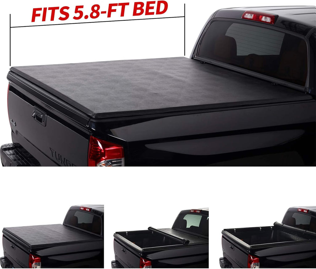 Soft Roll Up Tonneau Cover for 5.8' Bed W662353