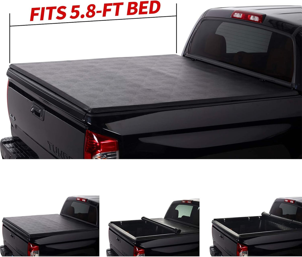 Soft Roll Up Tonneau Cover for 5.8' Bed W662353