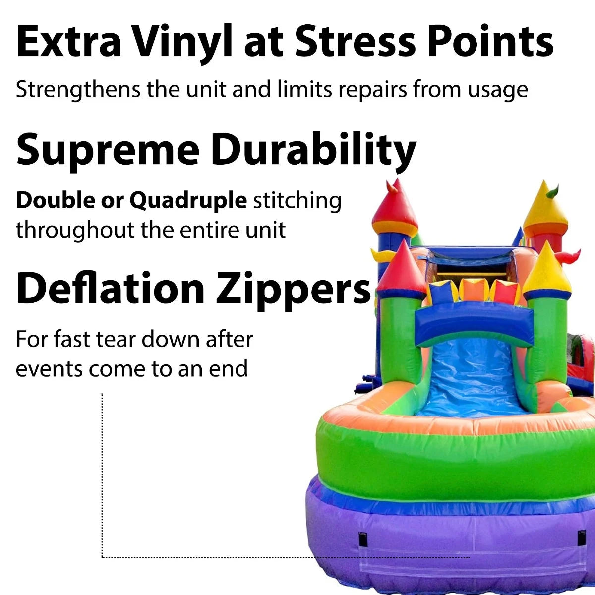 Rainbow Inflatable Water Slide Bounce House Combo with Blower L3391