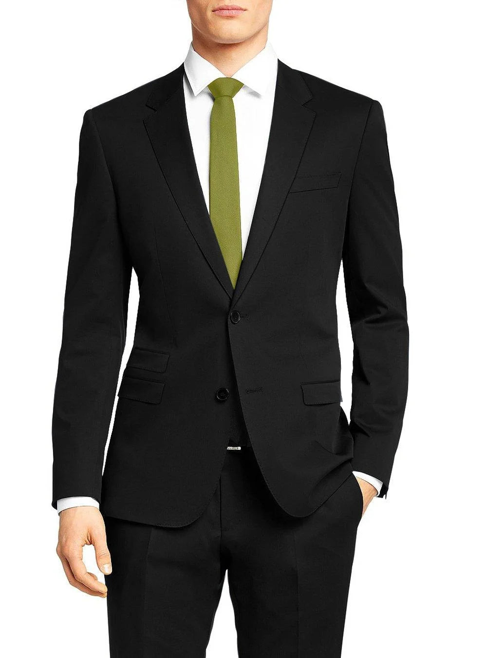 Black Slim Fit Two Button 2 Piece Suit V73600