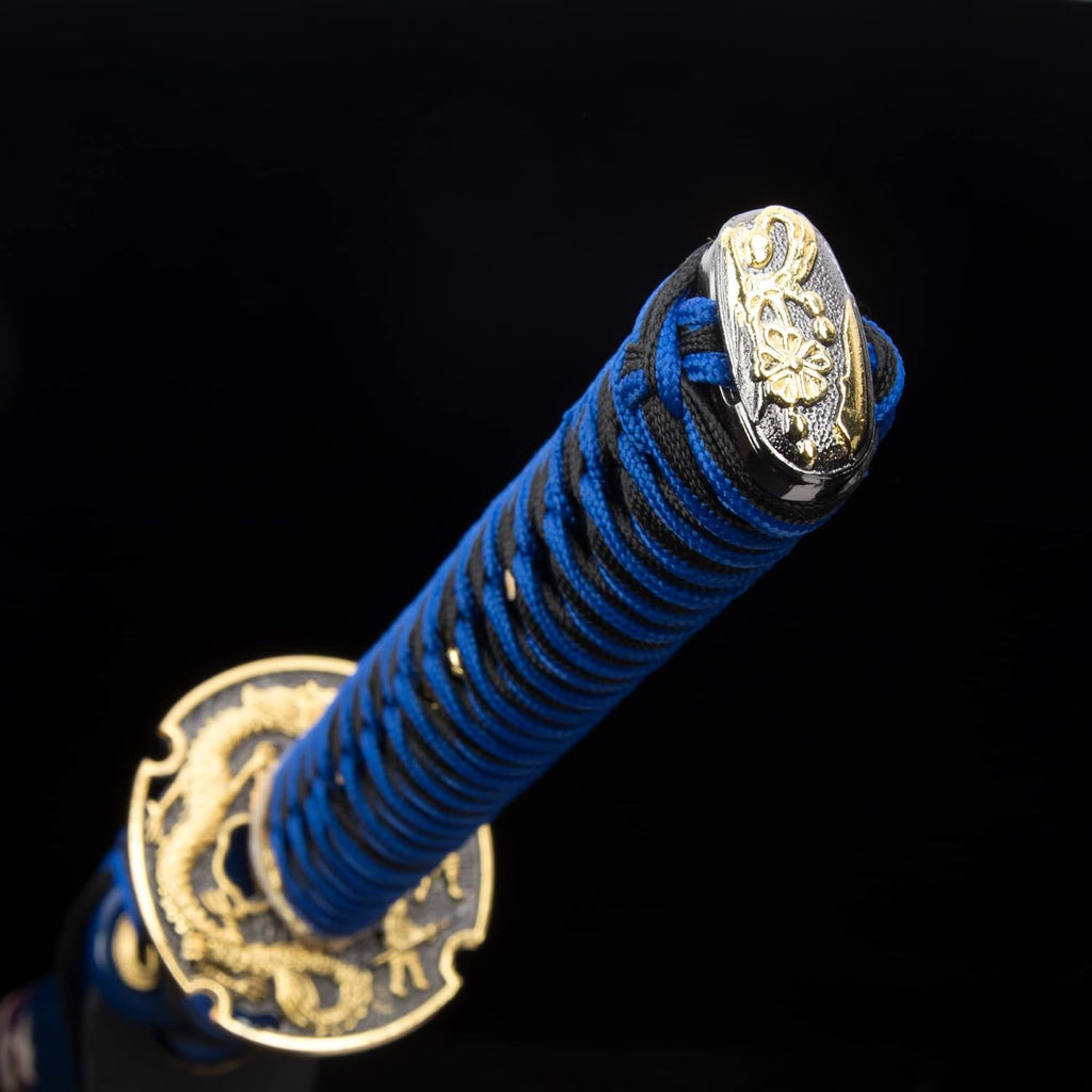 Blue Hand Forged Clay Tempered High Carbon Steel Katana B9655