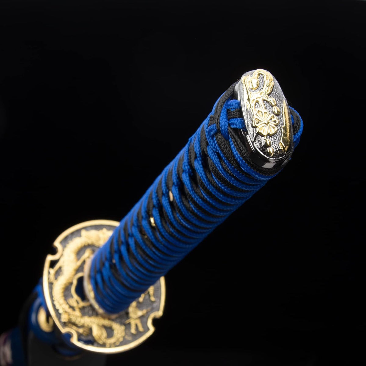 Blue Hand Forged Clay Tempered High Carbon Steel Katana B9655