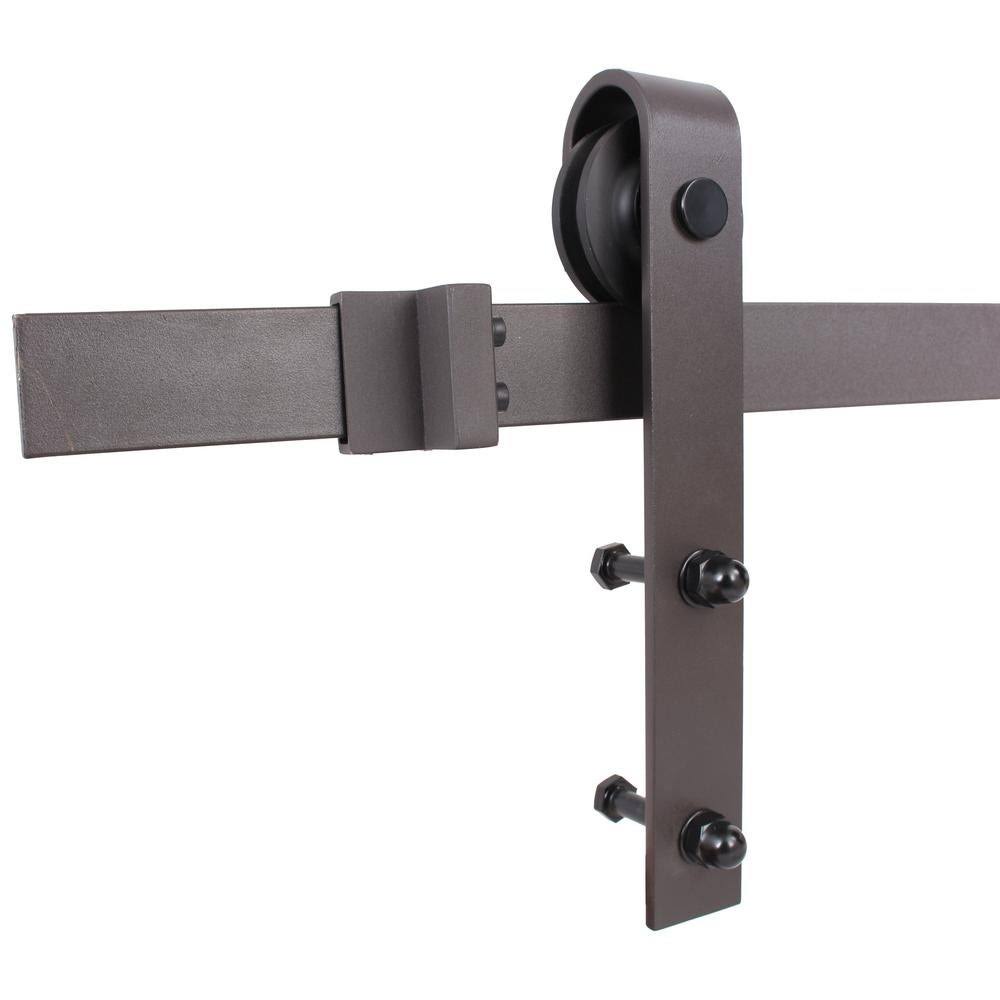 White Stained 2 Panel Barn Door with Sliding Hardware J136086