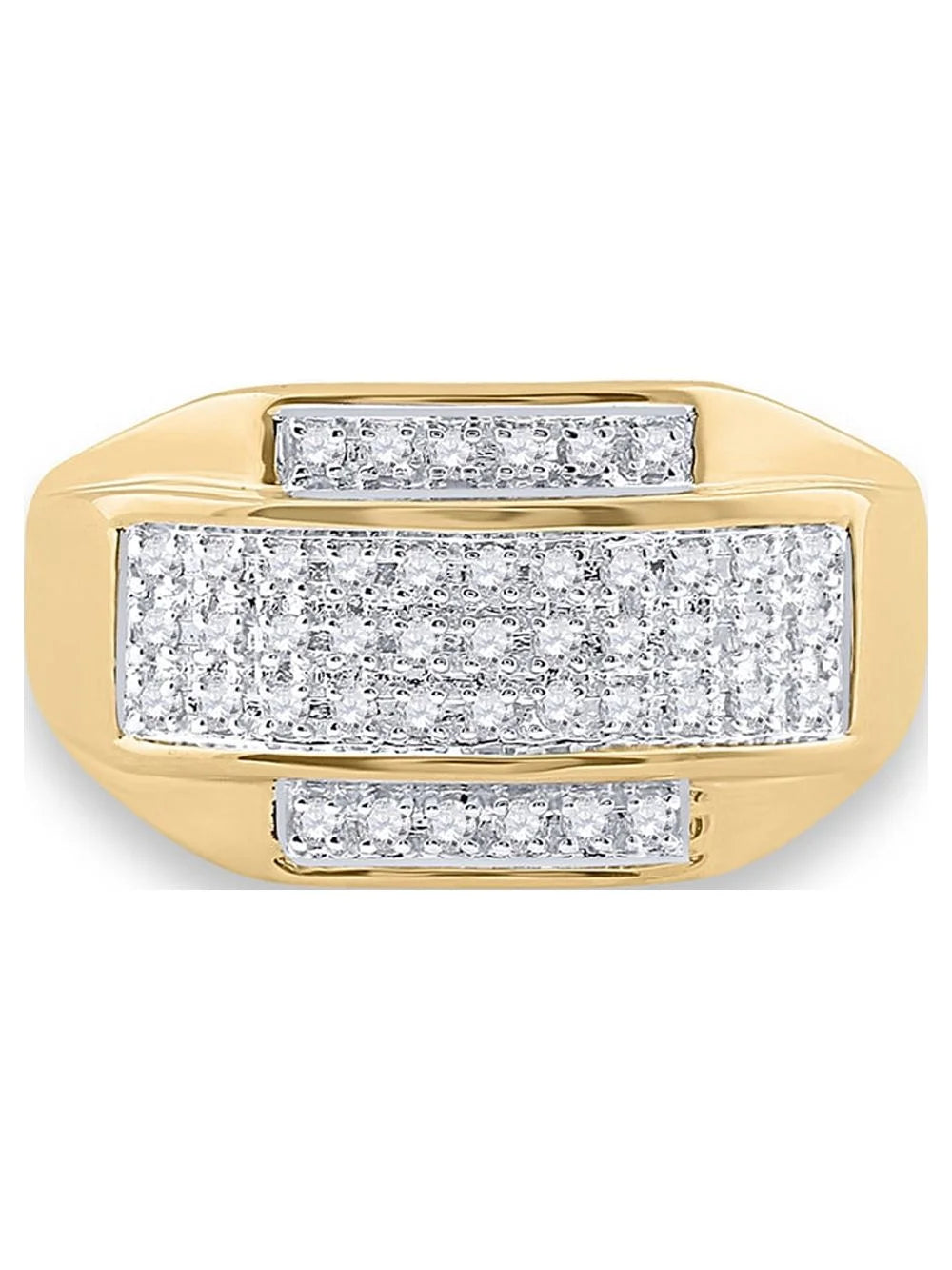 10kt Yellow Gold Mens Diamond Cluster Ring 1/3 Cttw Q432665