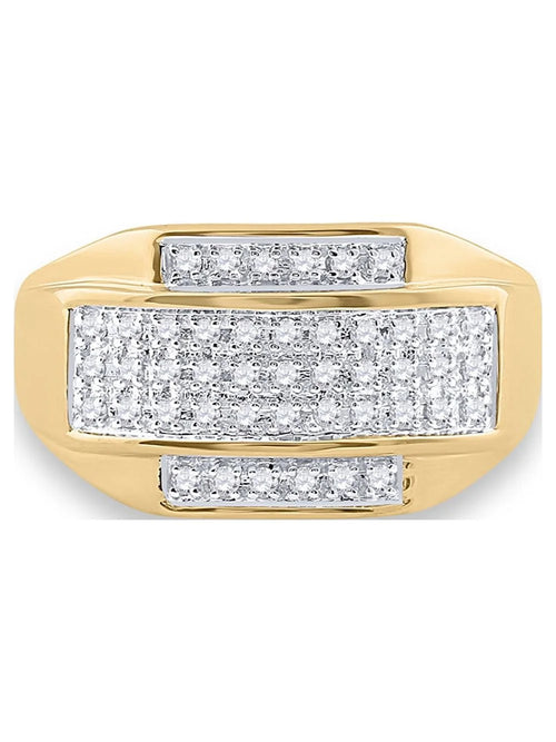 10kt Yellow Gold Mens Diamond Cluster Ring 1/3 Cttw Q432665