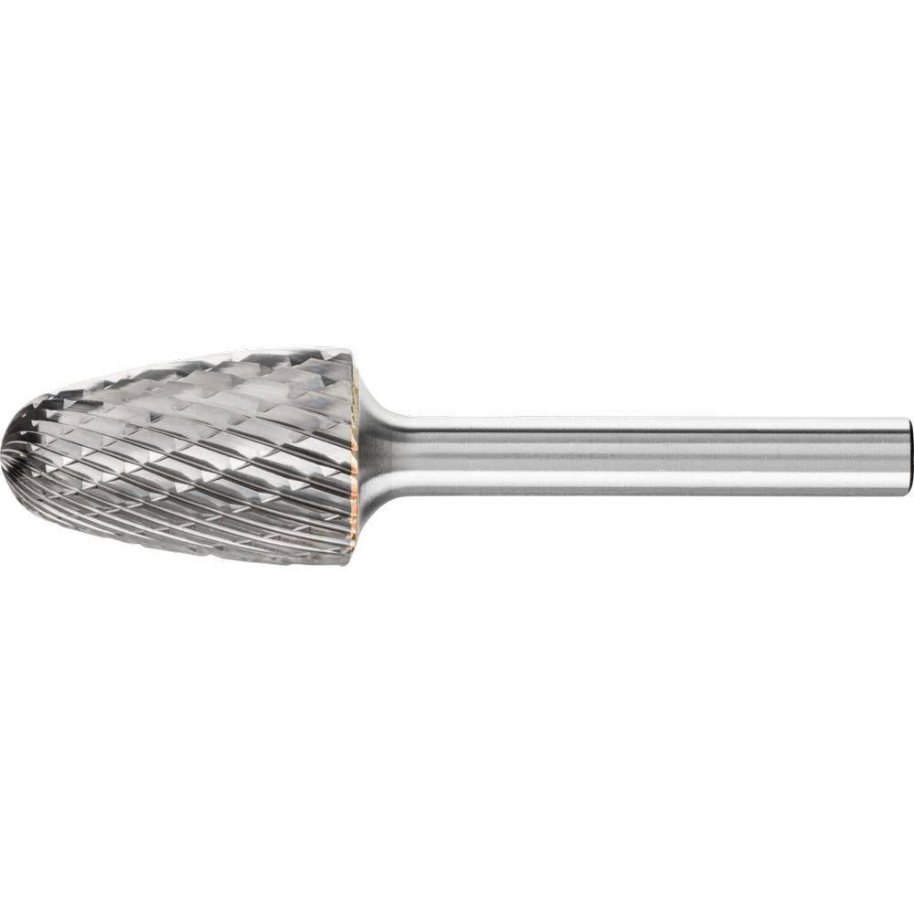 Tough Carbide Bur, Tree Shape Radius End, Dbl Cut 3R, 5/8x22 x 1x22 x 1/4x22 Shank E109