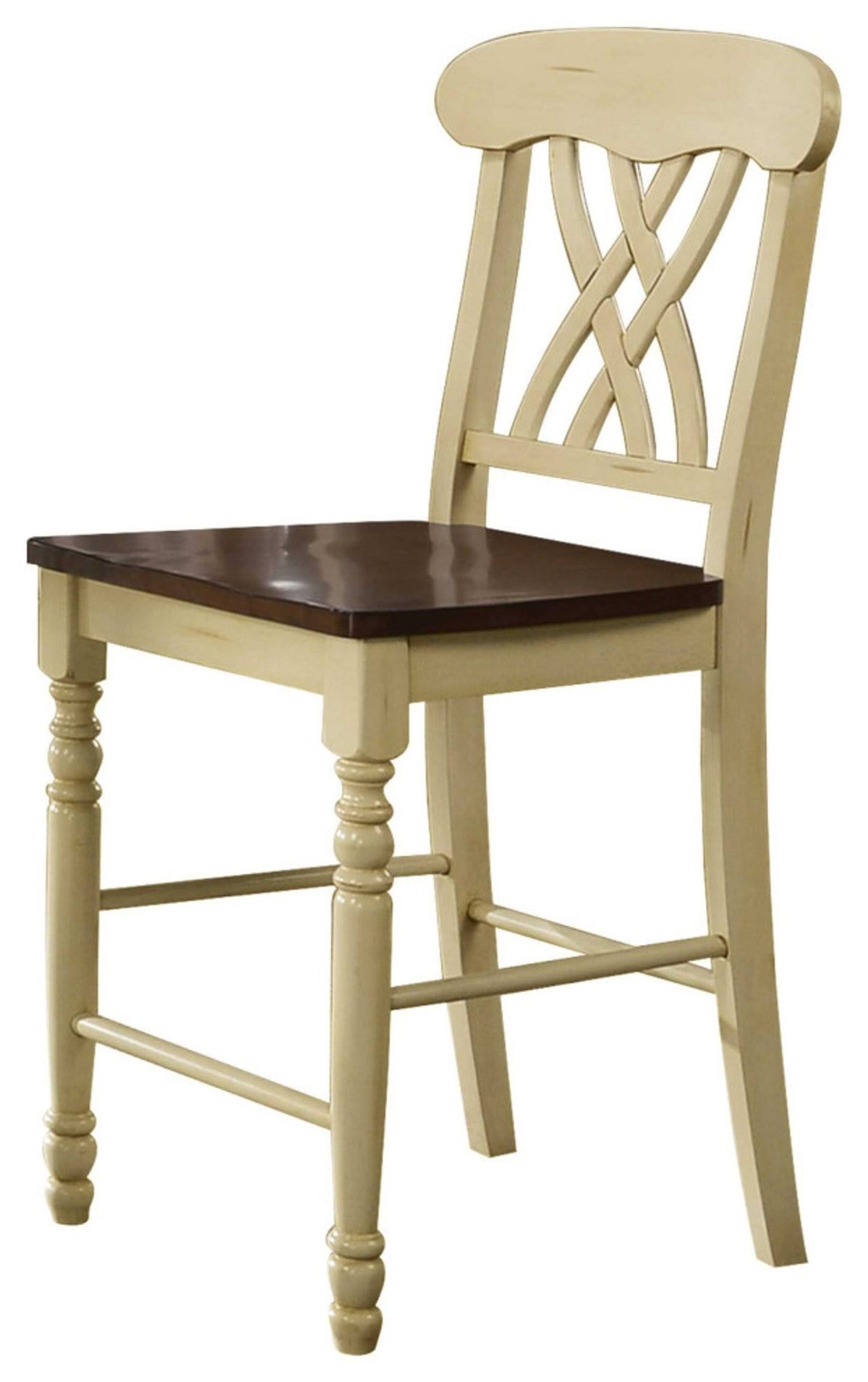 2pc Buttermilk and Oak Counter Height Chair W370914
