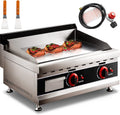 24-Inch Commercial Gas Griddle, 2-Burners Liquefied Propane Gas Flat Top Stainless Steel Countertop Manual Griddle N987374