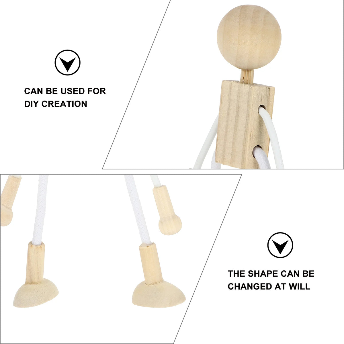 5pcs Unfinished Wooden Dolls for Arts and Crafts D4531