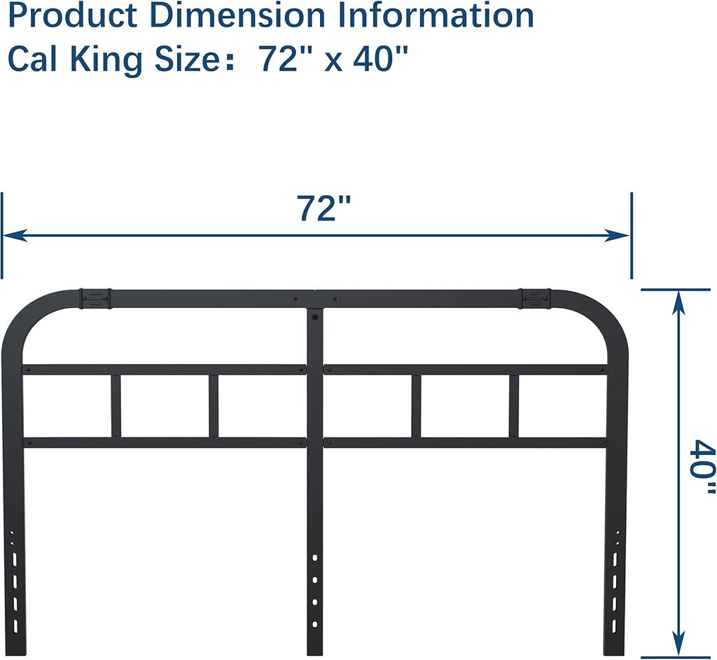 Black Metal California King Bed Headboard N1864