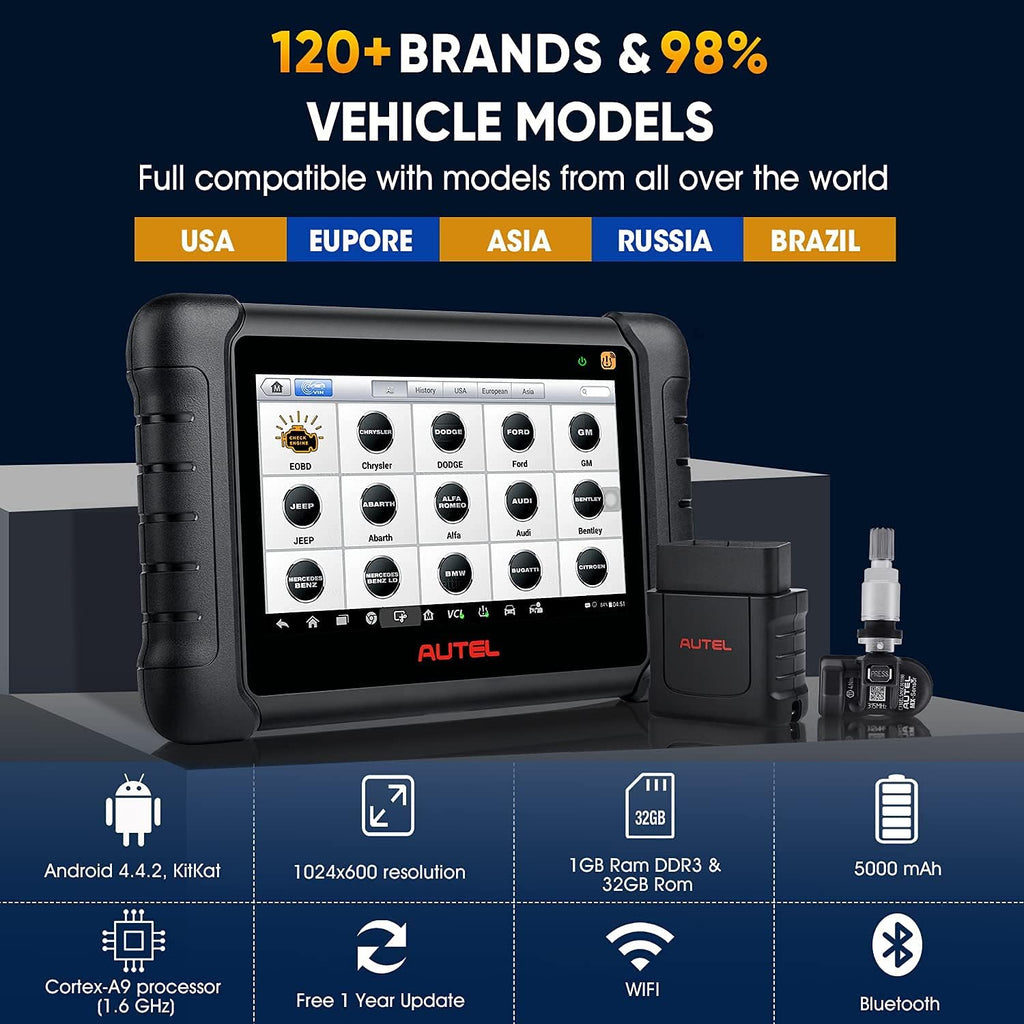 TPMS Programming Scan Tool with 4PCS 315MHZ & 4PCS 433MHZ MX-Sensors S7314