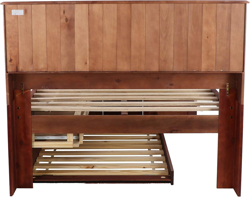 Merlot Bookcase Bed with 3 Drawers & Trundle C3705