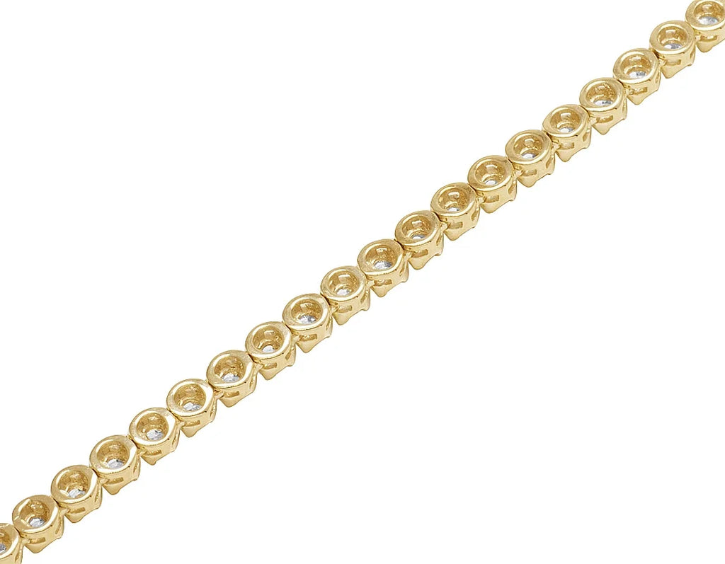 10K Yellow Gold Diamond Tennis Choker Necklace 4mm 21" 6.5CT L924