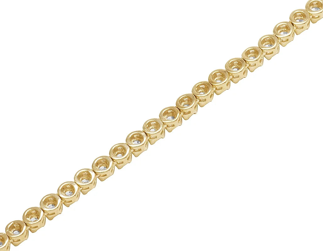 10K Yellow Gold Diamond Tennis Choker Necklace 4mm 21" 6.5CT L924