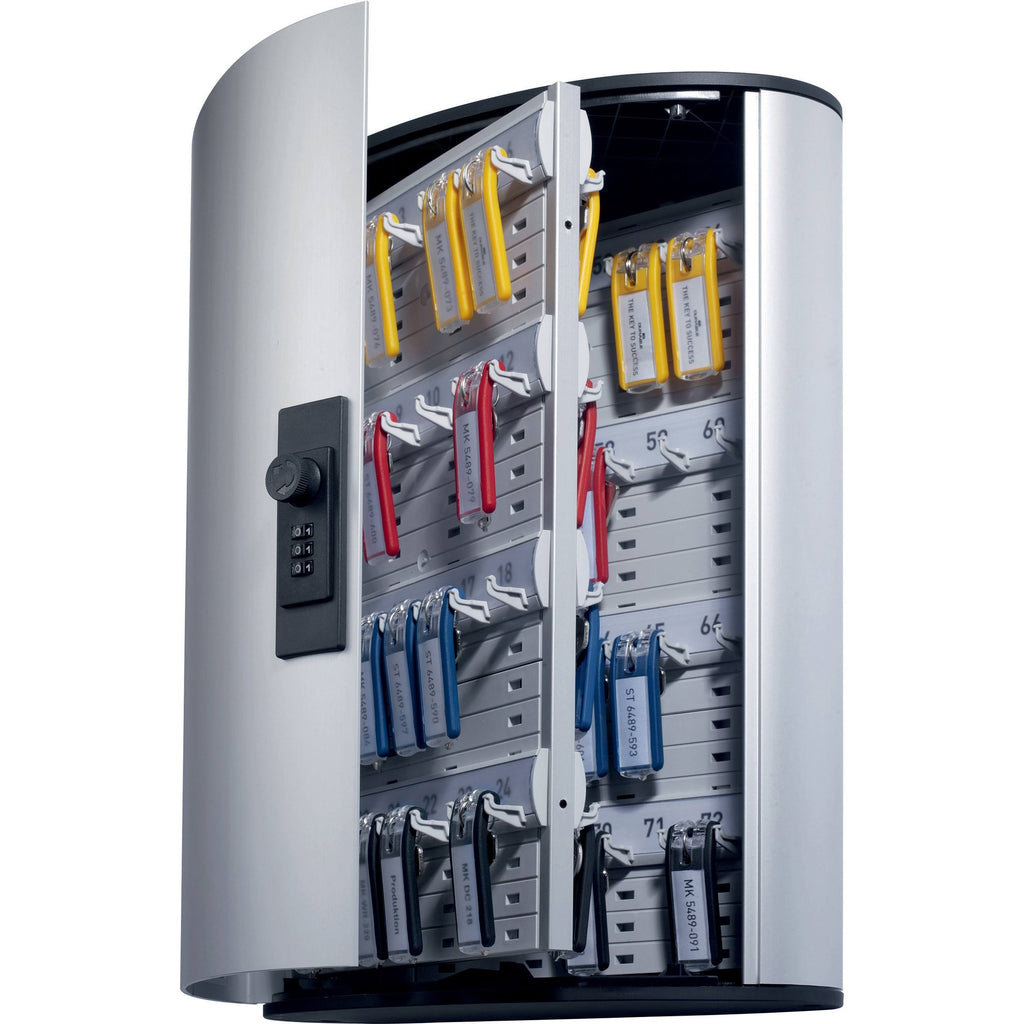 Silver Aluminum Key Cabinet with 72 Hooks E30871