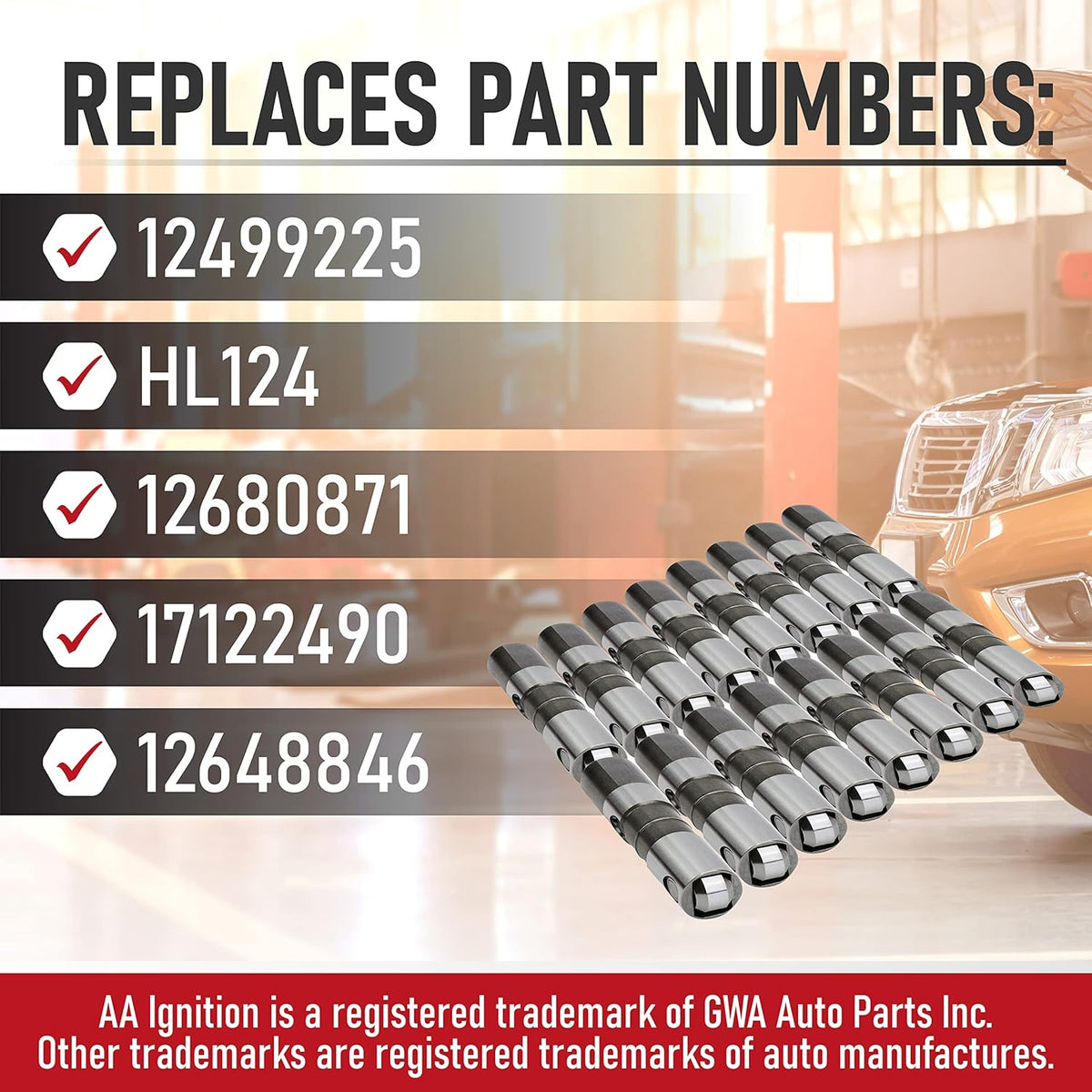 Replacement Hydraulic Roller Valve Lifters 16 Pieces R422965