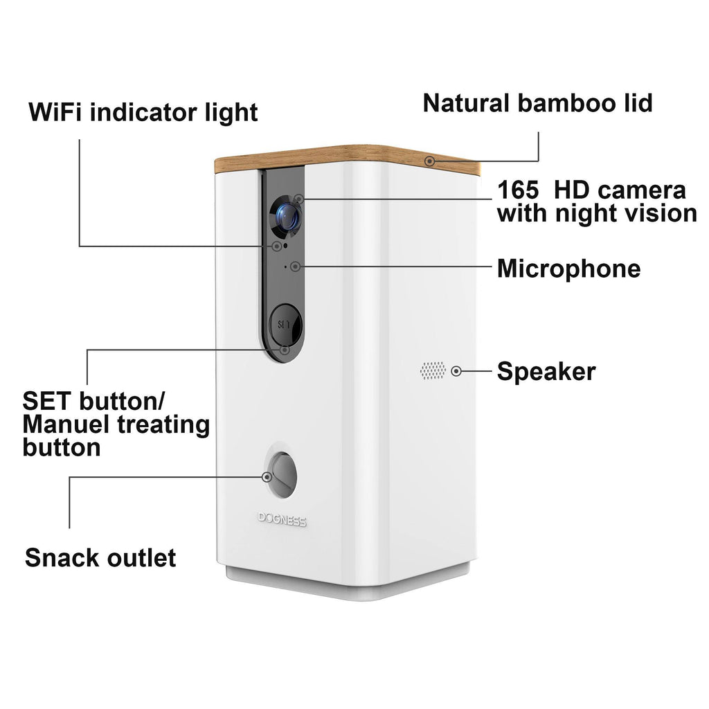 White Pet Treat Dispenser with Camera P621676