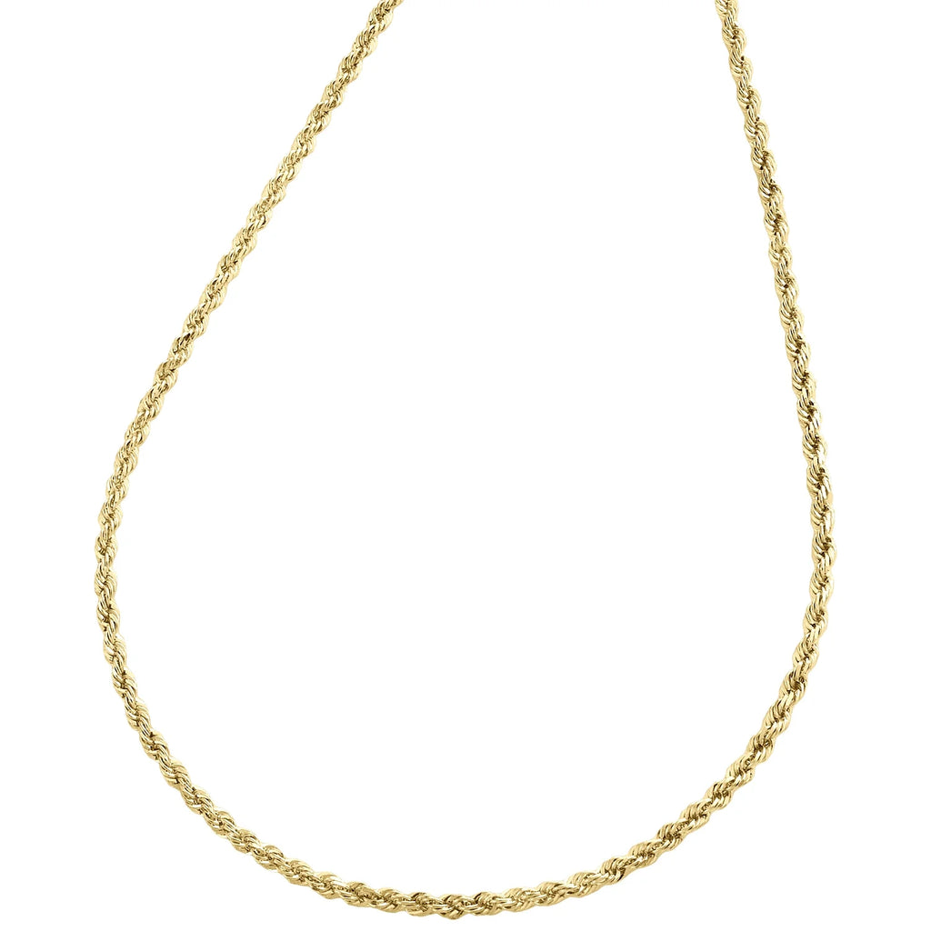 10K Yellow Gold Diamond Cut Rope Chain Necklace 16 Inches X364