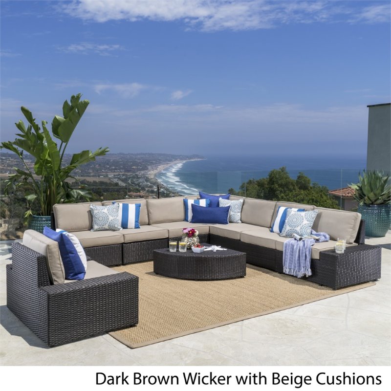 9 Piece Outdoor Wicker Sectional Sofa Set F50204