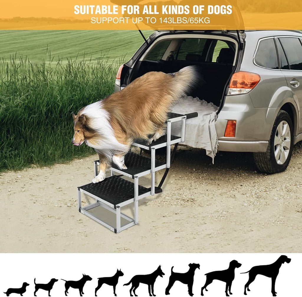 Foldable Aluminum 4 Steps Dog Stairs Pack of 2 M254461