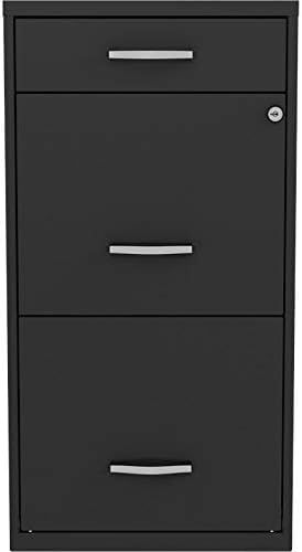 Black 3 Drawer Metal File Cabinet V9939
