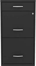 Black 3 Drawer Metal File Cabinet V9939