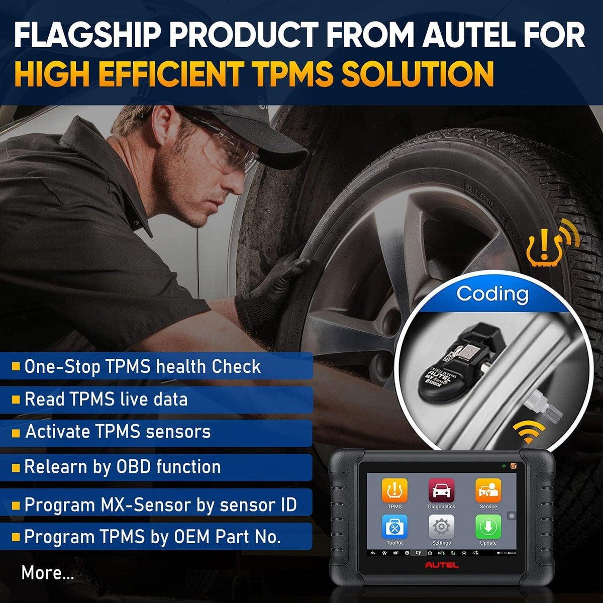 TPMS Programming Scan Tool with 4PCS 315MHZ & 4PCS 433MHZ MX-Sensors S7314