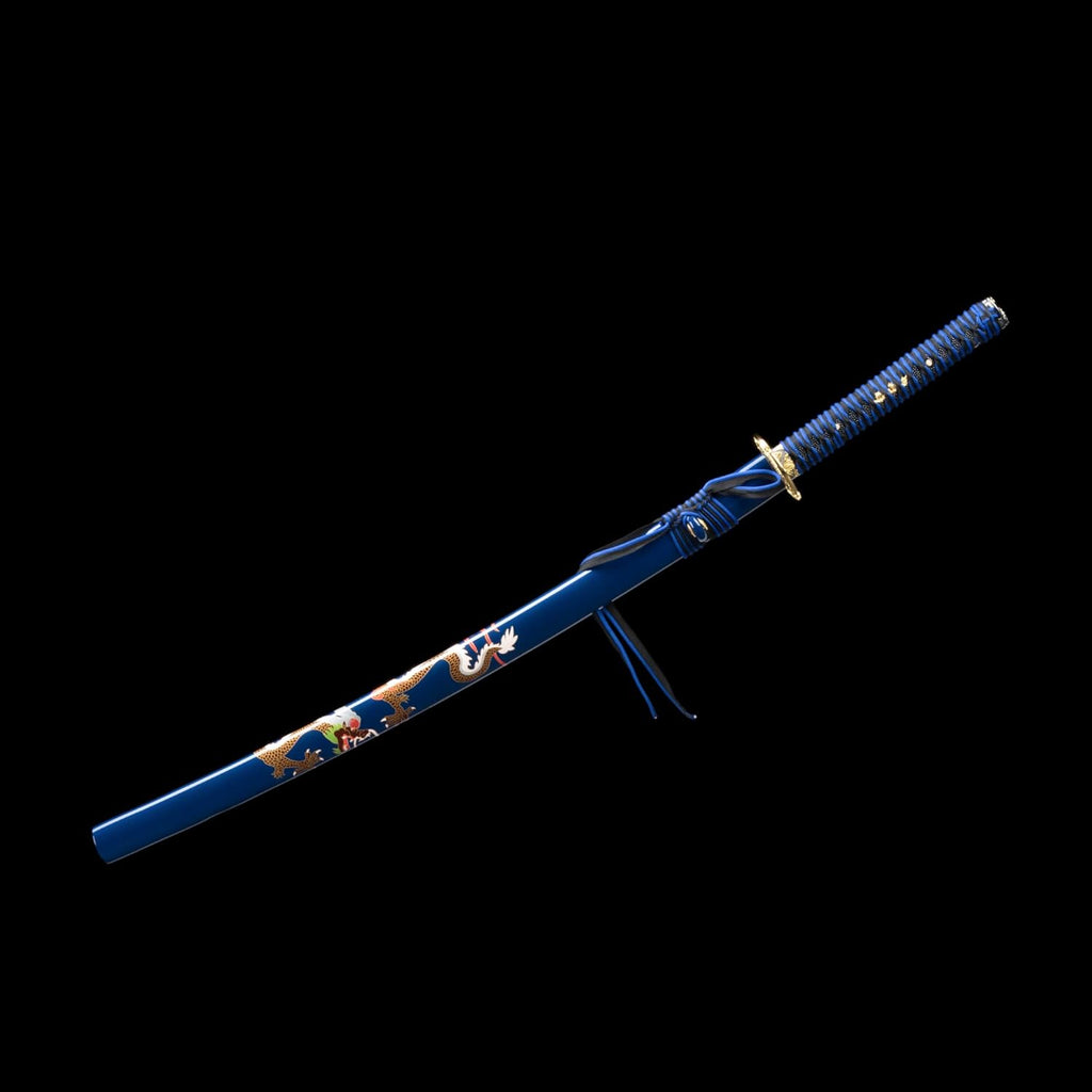 Blue Hand Forged Clay Tempered High Carbon Steel Katana B9655