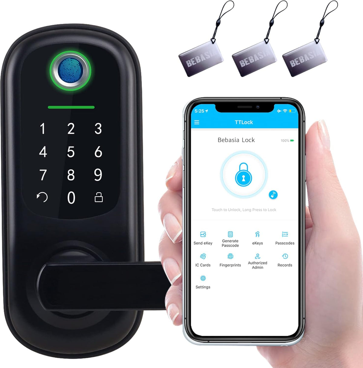 Keyless Entry Digital Door Lock with Reversible Handle F882
