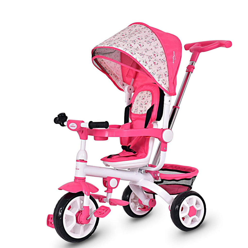 Blue 4 in 1 Tricycle with Parent Handle U916