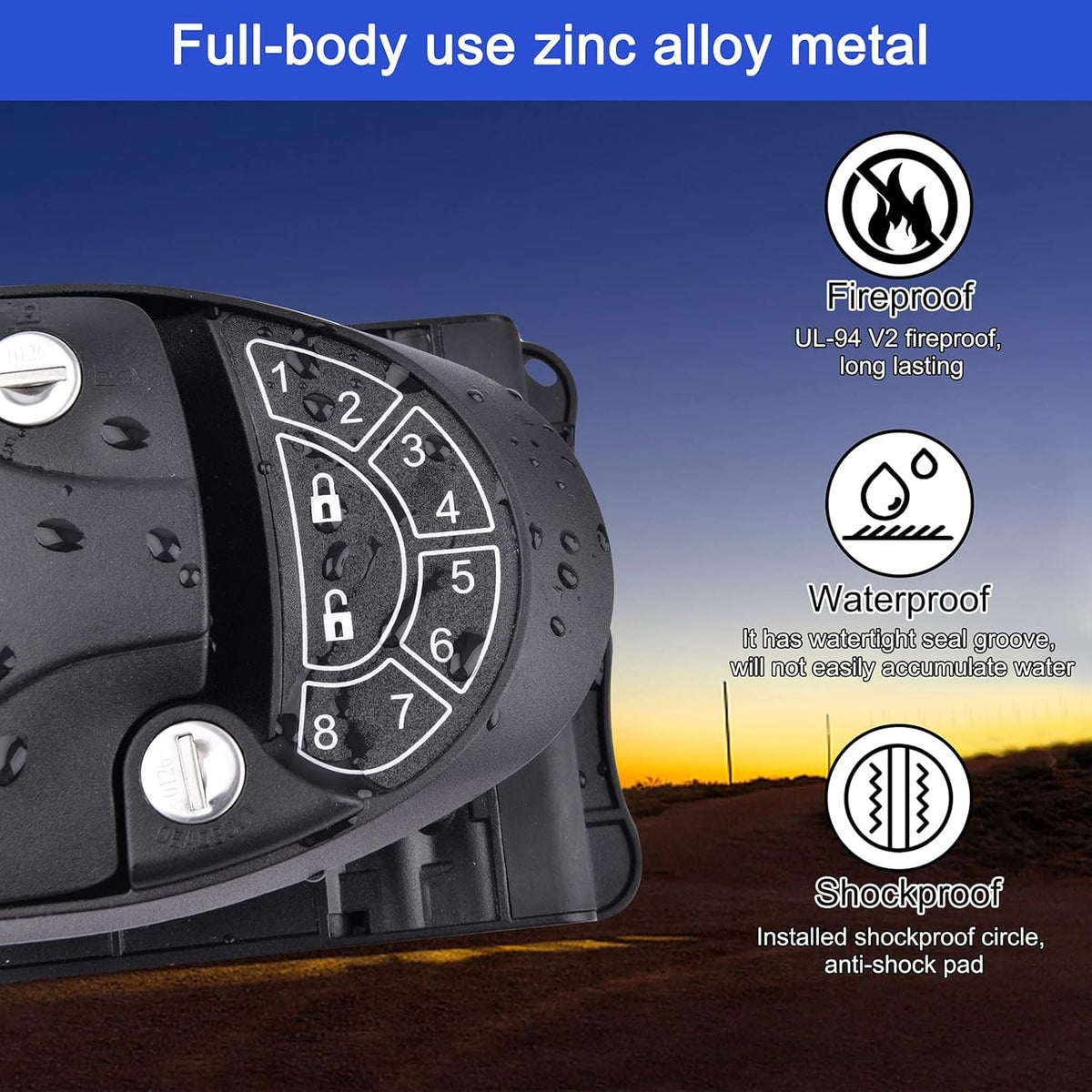 RV Keyless Entry Door Lock with Backlit Keypad and 2 Key Fobs K7828
