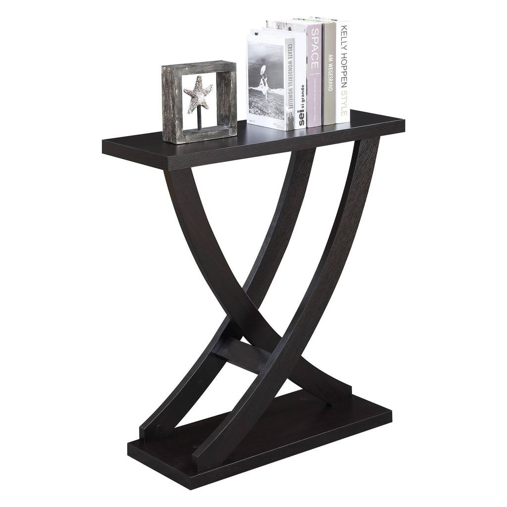 Espresso Cross Step Console Table Y273