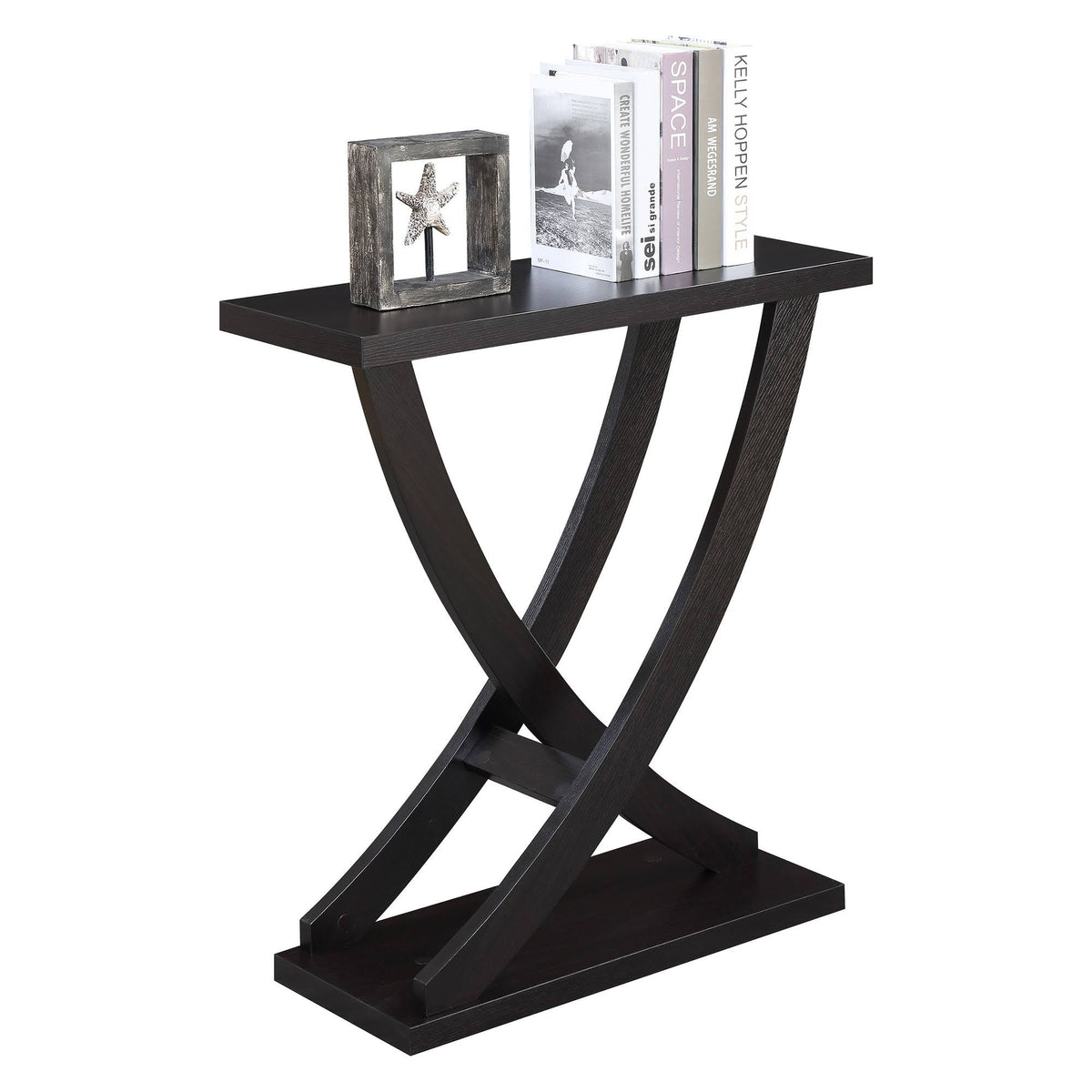 Espresso Cross Step Console Table Y273