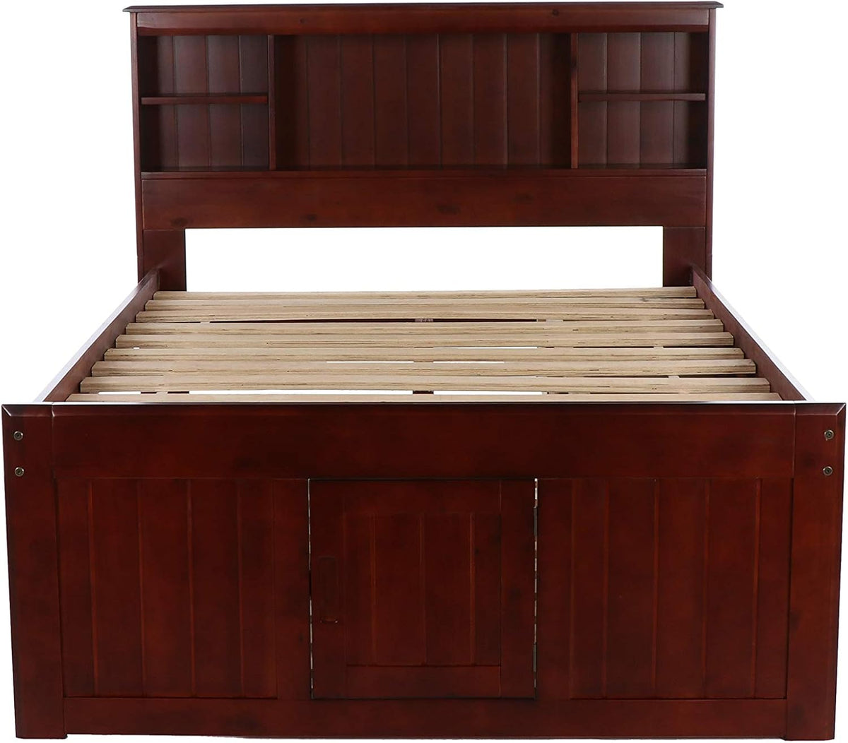 Merlot Bookcase Bed with 3 Drawers & Trundle C3705