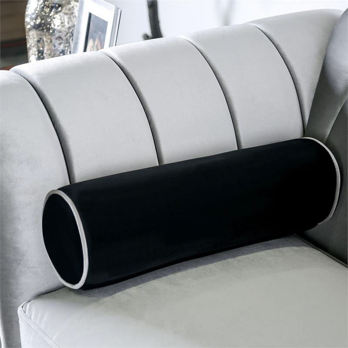Chenille Upholstered Loveseat in Pewter N16196