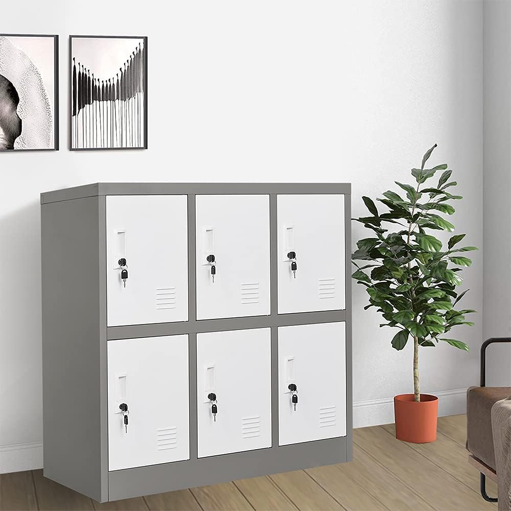 6 Doors Metal Locker Cabinet with Lock Z427747