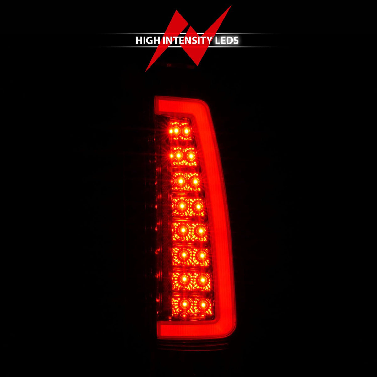 LED Tail Light Assembly Pair with Chrome Housing and Red/Clear Lens W1397
