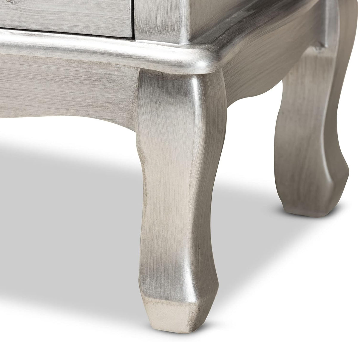 Brushed Silver Finished Wood 5-Drawer Chest X8322