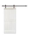 White Stained 2 Panel Barn Door with Sliding Hardware J136086