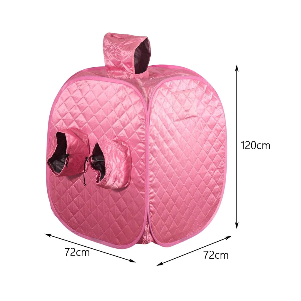 Pink Full Size Home Sauna Room Tent with Front Pocket and Hood N2961