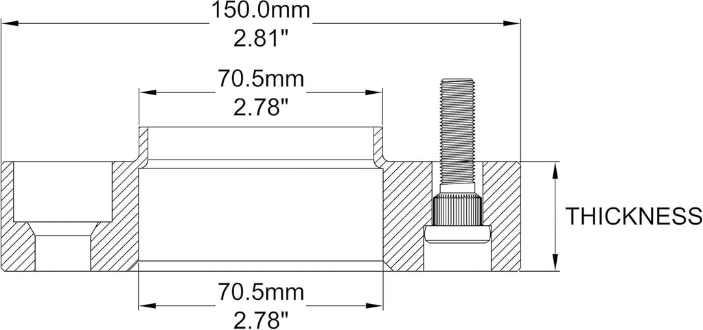 Set of 2 Billet Aluminum Wheel Adapters 20mm Thick U765095