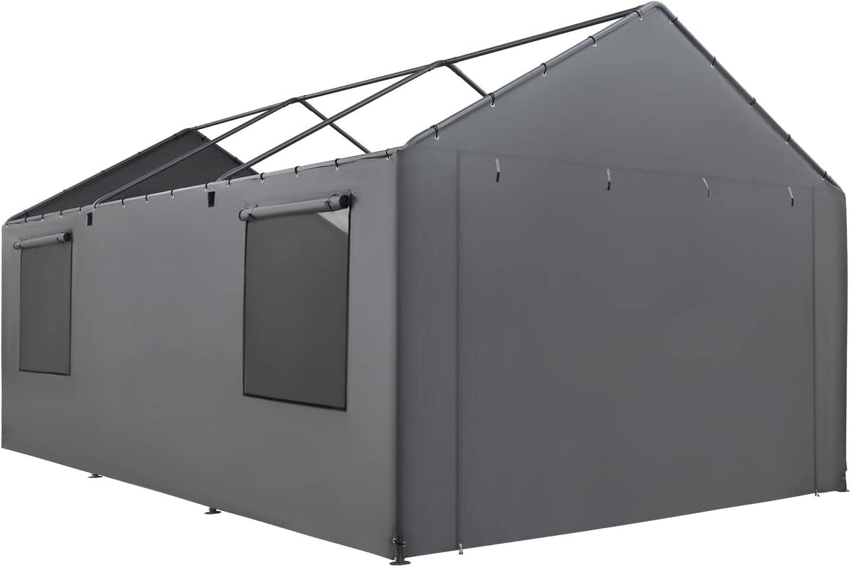 Gray 180G Waterproof UV Protected Replacement Sidewall for 12' x 20' Carport Frame C75708