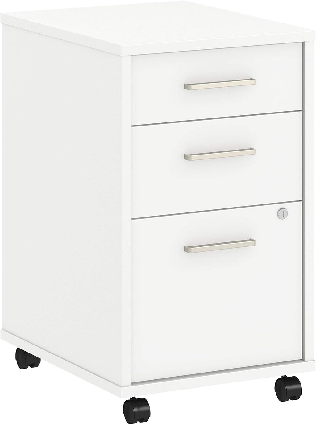 White 3 Drawer Mobile File Cabinet U56884