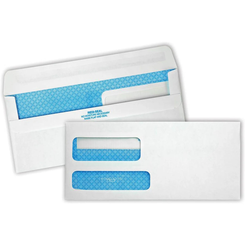 White #9 Double Window Invoice & Check Envelope, 500/Box L433