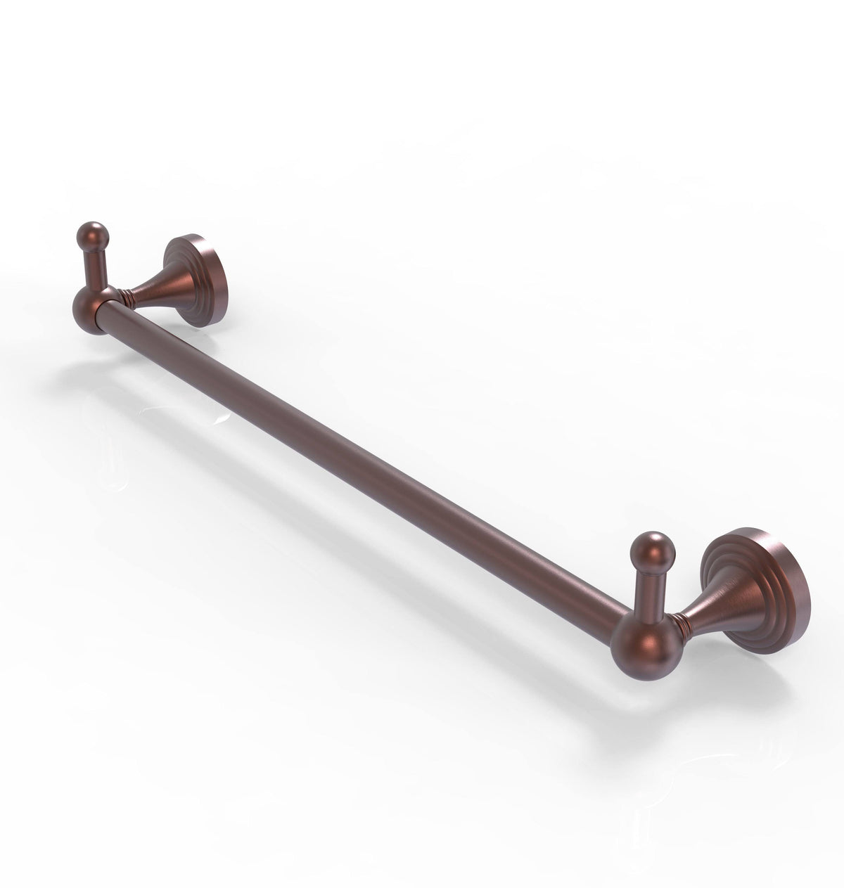 Antique Copper 24 Inch Towel Bar with Integrated Hooks N661839