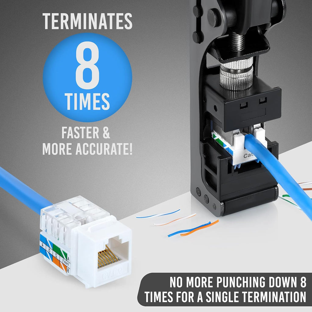 Speed Termination Tool for Everest Media RJ45 Cat6/5e & Cat6A UTP Keystone Jacks Pack of 2 N129
