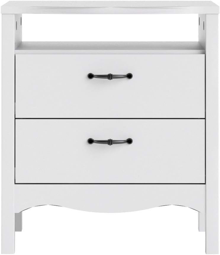 White 2 Drawer Nightstand A275