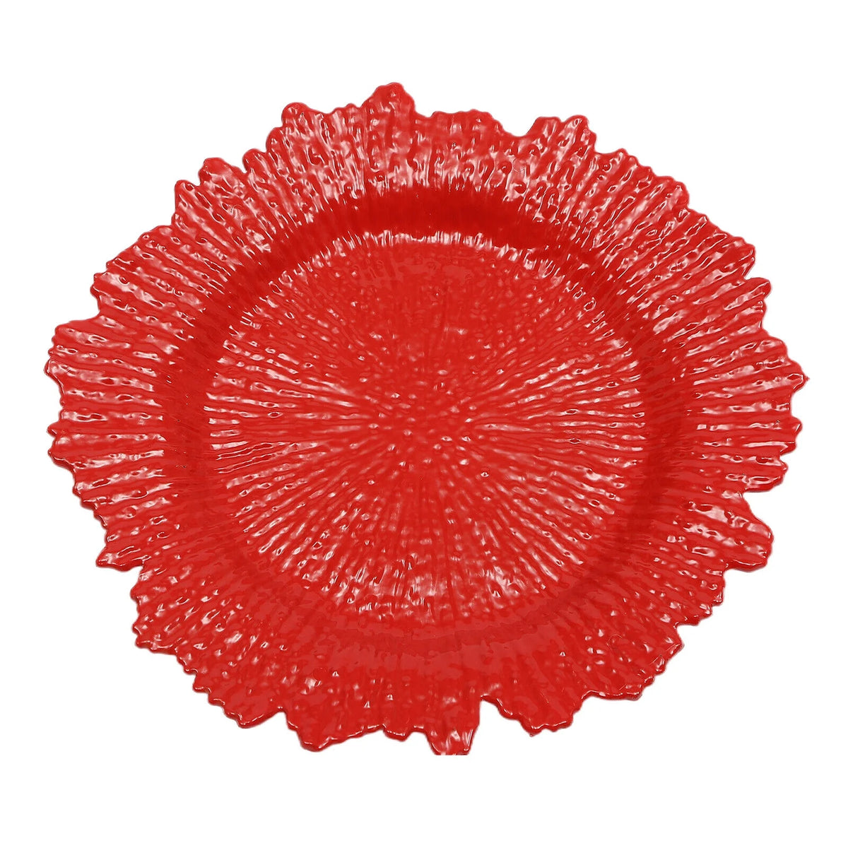 Red 24 Pcs Round Plastic Charger Plates W499